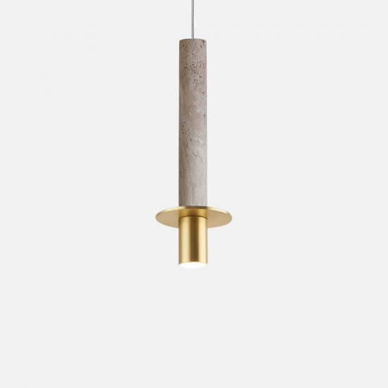 COMLY White Terrazzo Hanging Pole with Brass