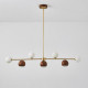 Oak Brass Chandelier, 7 bulbs