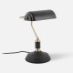 Table lamp Bank Iron Black W. Antique Gold [Display]