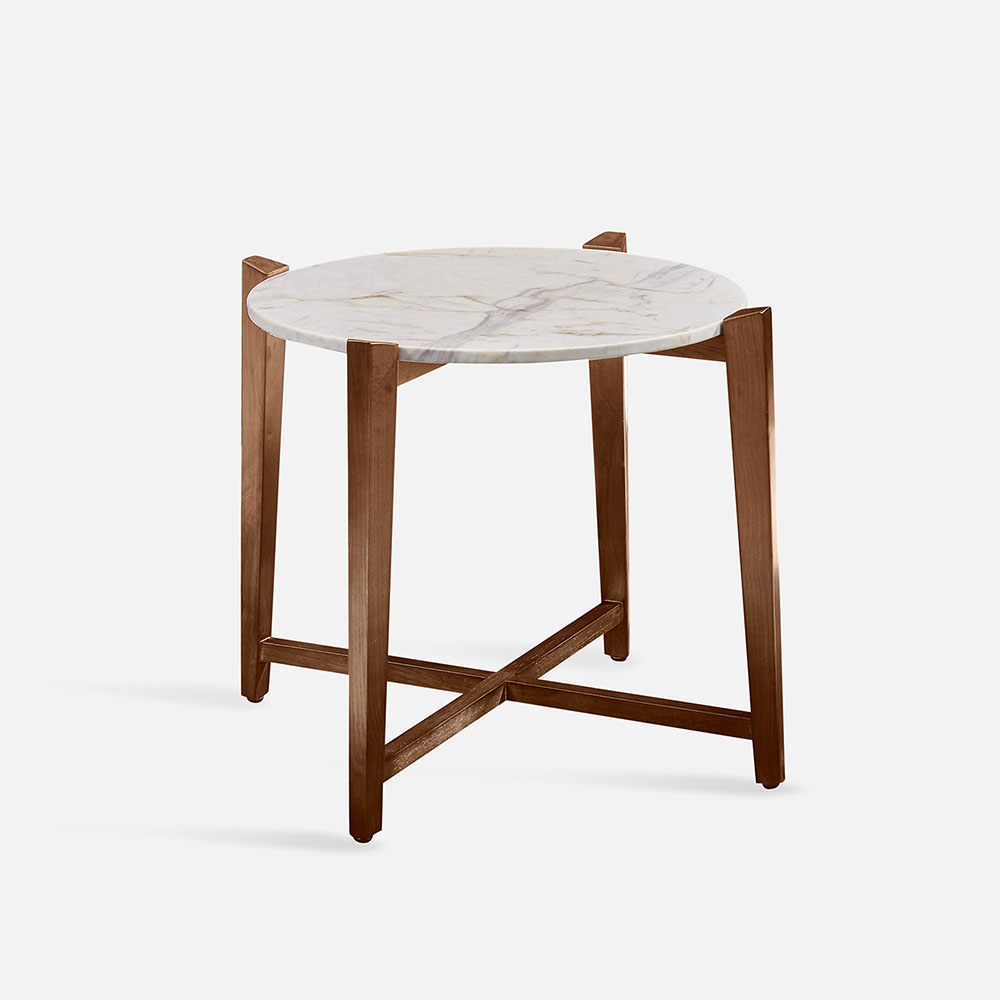 STORA Marble Coffee Table, Walnut Leg (Last one)