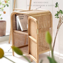 Nordic Rattan Bedside Table