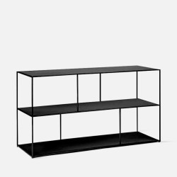 SIMP Two Layers with Grids Metal Shelf, Matt Black