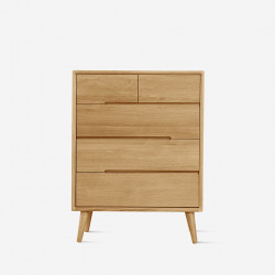 ZIPLINE Chest of Drawers, W70, Oak