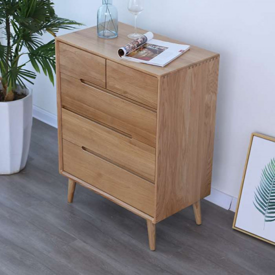 ZIPLINE Chest of Drawers, W70, Oak