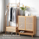DOLCH Rattan Shoe Cabinet, Oak/Cherrywood DOLCH Rattan Shoe Cabinet, Oak/Cherrywood