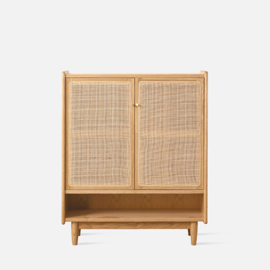 DOLCH Rattan Shoe Cabinet, Oak/Cherrywood DOLCH Rattan Shoe Cabinet, Oak/Cherrywood