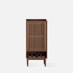 ELGIN Linear Shoe Cabinet, single door, Natural Walnut