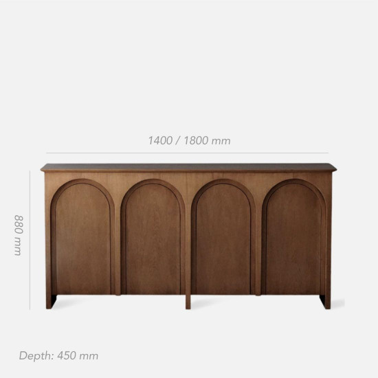 OAKI Retro Style Sideboard, 4-door