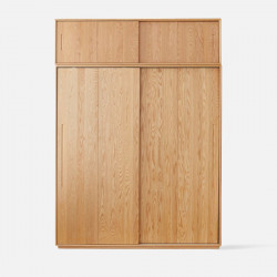 DOLCH Wardrobe with sliding doors, with top cabinet, L140-180