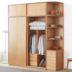 DOLCH Wardrobe with sliding doors, with top cabinet, L140-180