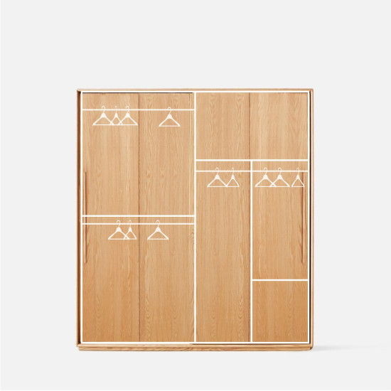 DOLCH Wardrobe with sliding doors, L140-180 DOLCH Wardrobe with sliding doors, L140-180
