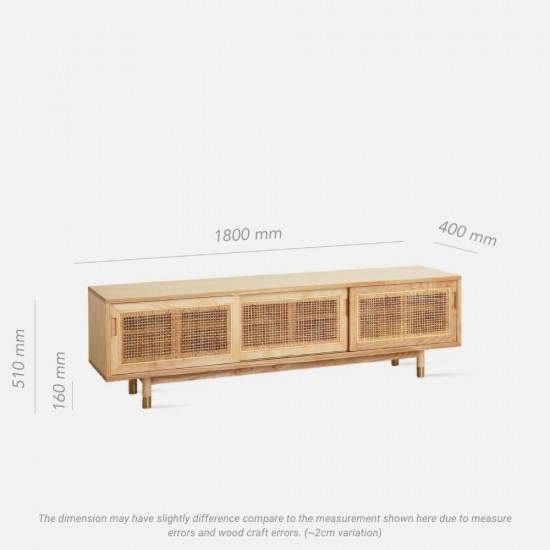 SEN RATTAN TV Cabinet L180, Dark Walnut V.2