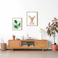 [SALE] NADINE TV Cabinet Single Glass, Cherry Wood L180