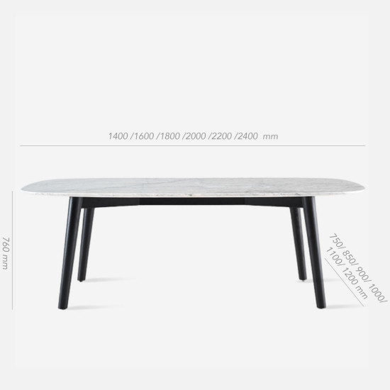 NOVA Marble Table V2, White, L140 - L240