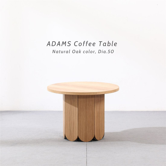 ADAMS Coffee Round Table, Oak, D80 ADAMS Coffee Round Table, Oak, D80