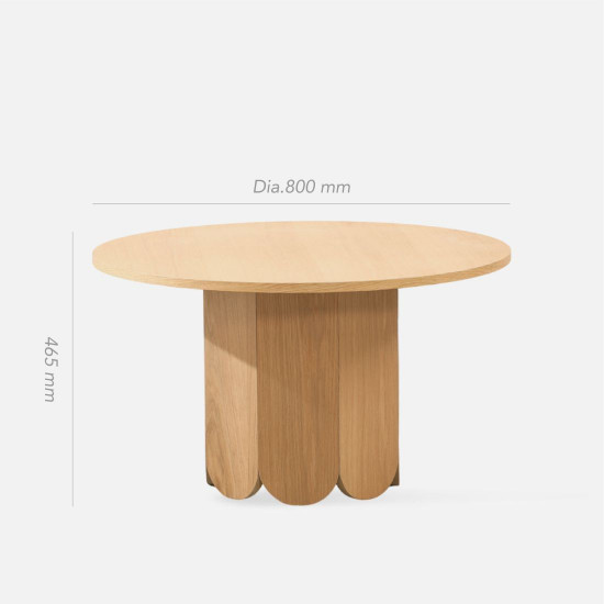 ADAMS Coffee Round Table, Oak, D80