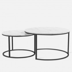 [SALE] Marble Round Coffee Table SET
