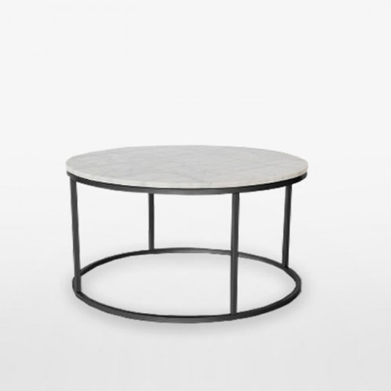 Marble Round Coffee Table D60 / D80, Black Marble Round Coffee Table D60 / D80, Black