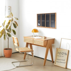 NADINE Rattan Workdesk, L90, Cherrywood [Display,SG] (Last One)