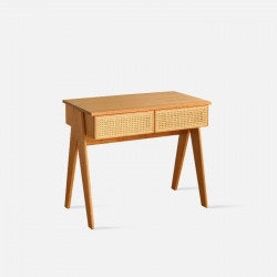 NADINE Rattan Workdesk, L90, Cherrywood [Display,SG] (Last One)