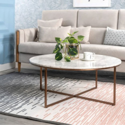 NOVA Natural Marble Coffee Table, Grey